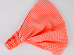 Headscarf headband- child size neon orange gingham