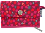 zipper pouch card purse pompons cerise