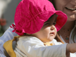 Sun Hat for baby fuchsia pailleté