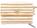 zipper pouch card purse rayé or blanc