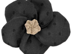 Flower petal hair slide small  broderie anglaise noire