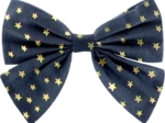 Bow tie hair slide navy gold star