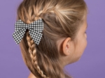 Bow tie hair slide vichy noir