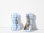 Small bows hair clips sky blue gingham