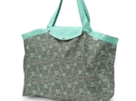 Tote bag with a zip flower mentholated