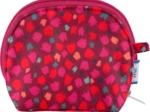 gusset coin purse pompons cerise