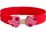 Jersey knit baby headband ladybird gingham