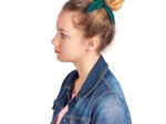 Bunny ear Scrunchie emerald green