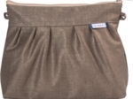 Pleated clutch bag copper linen