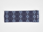 Stretch jersey headband  blue argyle