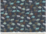 Cotton fabric jurassic dino marine