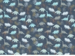 1 m fabric coupon dino bleu ex1063
