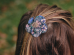 Flower petal hair slide small  monet lilas