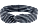 Wire headband retro striped silver dark blue