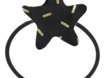Pony-tail elastic hair star golden straw