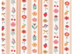 Cotton fabric ex2629 striped fruity floral