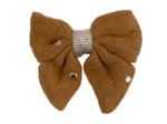 Mini bow tie clip gaze pois or caramel