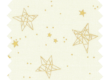 Cotton fabric cream and gold géometric stars ex1109
