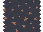 Jersey fabric caramel heart navy