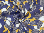Cotton fabric ex2542 kumquat navy mustard