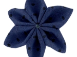 Star flower 4 hairslide blue english embroidery