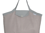 Tote bag with a zip light grey spots