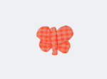 Butterfly hair clip neon orange gingham