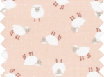 Coupon tissu 50 cm pink sheep