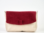 Flap of shoulder bag burgundy large corduroy