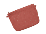Tiny coton clutch bag gaze pois or rose blush