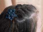 Star flower hairslide bulle bronze marine
