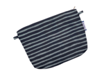 Tiny coton clutch bag striped silver dark blue
