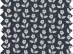 Coated fabric white and blue flowers ex1097