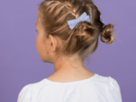 Ribbon hair slide oxford blue