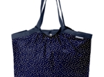 Pleated tote bag - Medium size navy gold star