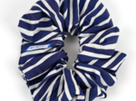 Scrunchie striped  ivory navy