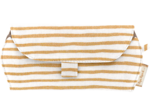Glasses case rayé or blanc