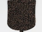 Flap of small shoulder bag mocha quilted leopard
