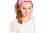 Stretch jersey headband  rayé rose