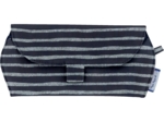 Glasses case striped silver dark blue