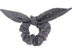 Bunny ear Scrunchie gauze gray gold
