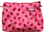 Pleated clutch bag ladybird gingham