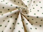Cotton fabric ex2656 green polka dots