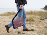 Square flap of saddle bag  hippie fleurie