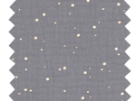 Cotton fabric gauze gray gold