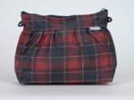 Pleated clutch bag tartan rouge
