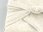 Furoshiki small 35 x 35 gaze pois or écru
