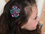 Flower petal hair slide small  huppette fleurie