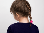 Pony-tail elastic hair star fuchsia pailleté