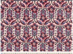 Coated fabric ex2474 blue red folkflower